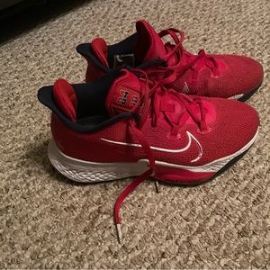 Red Nike basketball shoes